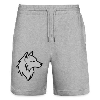 Wolf Logo Tier - Stanley/Stella Unisex Bio Joggingshorts Trainer  - Grau meliert - Vorne - Nik (191cm) & Marisol (170cm)