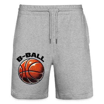 basket-ball - Short de jogging bio TRAINER Stanley/Stella unisexe - gris chiné - Devant - Nik (191cm) & Marisol (170cm)
