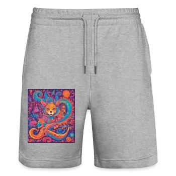 A fantastic creature in a colorful worldFantast - Stanley/Stella Trainer Unisex Organic Jogging Shorts - heather grey - Front - Nik (191cm) & Marisol (170cm)