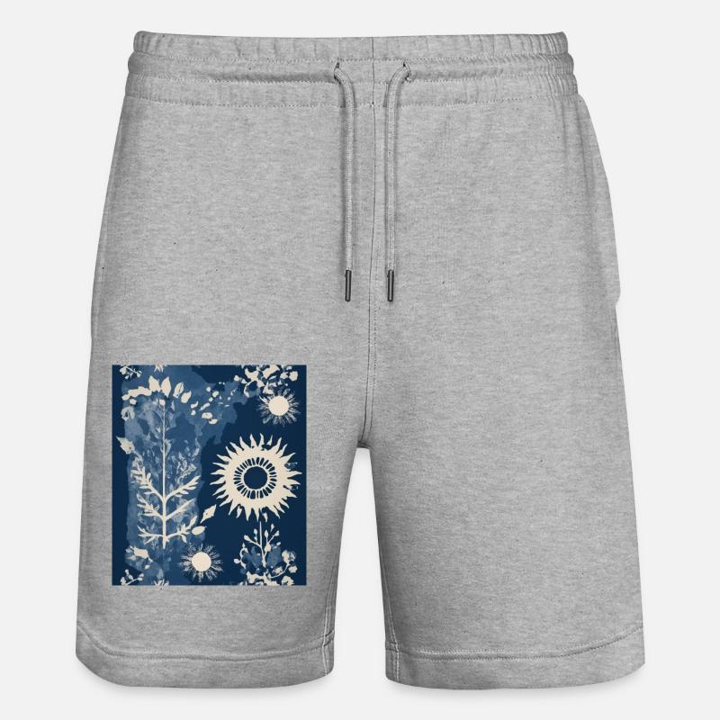 Composition végétale abstraite - Short de jogging bio TRAINER Stanley/Stella unisexe - gris chiné