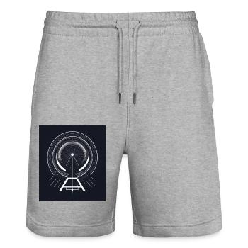 Abstract Geometric GraphicsAbstract Graph - Stanley/Stella Trainer Unisex Organic Jogging Shorts - heather grey - Front - Nik (191cm) & Marisol (170cm)