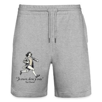 Je cours dons je suis - Short de jogging bio TRAINER Stanley/Stella unisexe - gris chiné - Devant - Nik (191cm) & Marisol (170cm)