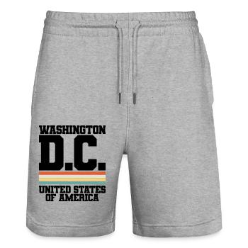 WASHINGTON, D.C., États-Unis d’Amérique - Short de jogging bio TRAINER Stanley/Stella unisexe - gris chiné - Devant - Nik (191cm) & Marisol (170cm)