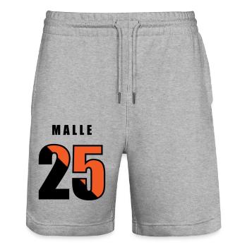 Malle 2025 - Short de jogging bio TRAINER Stanley/Stella unisexe - gris chiné - Devant - Nik (191cm) & Marisol (170cm)