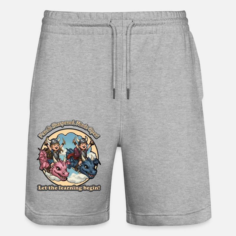 Liebe meine Schule | Lebendige Schulkunst - Stanley/Stella Unisex Bio Joggingshorts Trainer  - Grau meliert