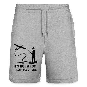 0005 air sculpture - Stanley/Stella Trainer Unisex Organic Jogging Shorts - heather grey - Front - Nik (191cm) & Marisol (170cm)