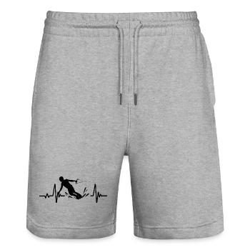 Wakeboarden Herzschlag Wakeboard Wakeboarder - Stanley/Stella Trainer Unisex Organic Jogging Shorts - heather grey - Front - Nik (191cm) & Marisol (170cm)
