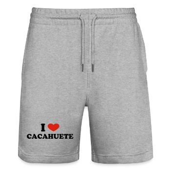 I Love Cacahuète - Short de jogging bio TRAINER Stanley/Stella unisexe - gris chiné - Devant - Nik (191cm) & Marisol (170cm)