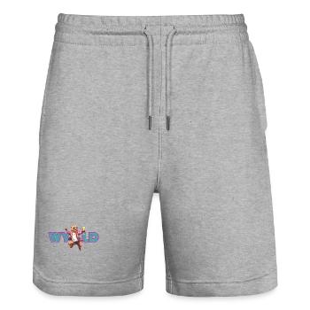 Wyld Cat - Stanley/Stella Unisex Bio Joggingshorts Trainer  - Grau meliert - Vorne - Nik (191cm) & Marisol (170cm)