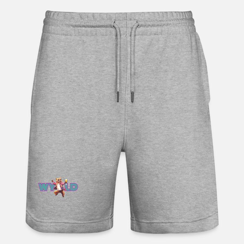 Wyld Cat - Stanley/Stella Unisex Bio Joggingshorts Trainer  - Grau meliert