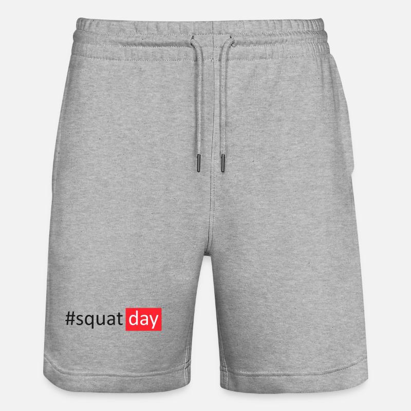#squatday - Stanley/Stella Unisex Bio Joggingshorts Trainer  - Grau meliert