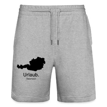 Österreich. Urlaub. - Stanley/Stella Unisex Bio Joggingshorts Trainer  - Grau meliert - Vorne - Nik (191cm) & Marisol (170cm)