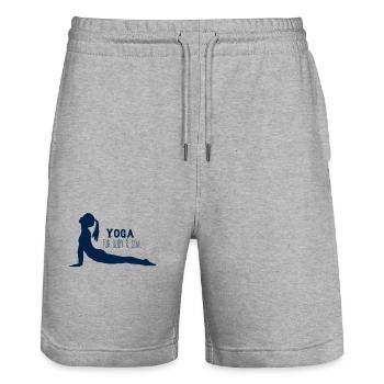 Yoga - for body and soul - Stanley/Stella Unisex Bio Joggingshorts Trainer  - Grau meliert - Vorne - Nik (191cm) & Marisol (170cm)