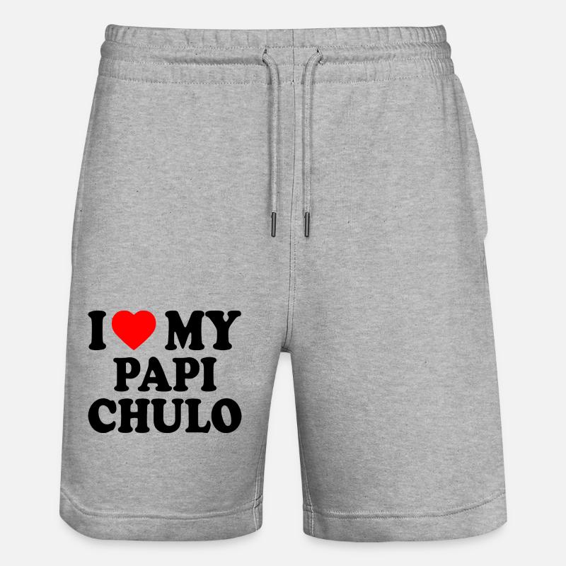 I love my papi chulo - Stanley/Stella Unisex Bio Joggingshorts Trainer  - Grau meliert