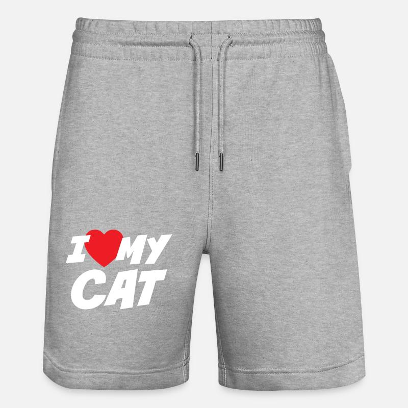 J’aime mon chat - Short de jogging bio TRAINER Stanley/Stella unisexe - gris chiné