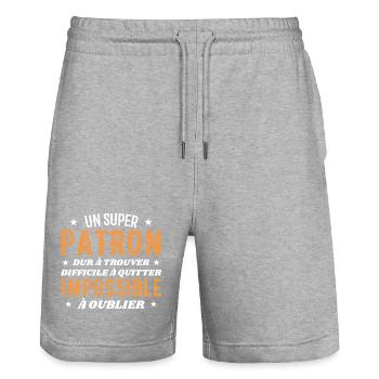 Ein toller Chef, der schwer zu finden ist - Stanley/Stella Unisex Bio Joggingshorts Trainer  - Grau meliert - Vorne - Nik (191cm) & Marisol (170cm)