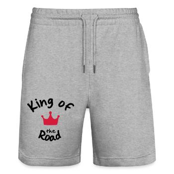 Biker - Stanley/Stella Unisex Bio Joggingshorts Trainer  - Grau meliert - Vorne - Nik (191cm) & Marisol (170cm)