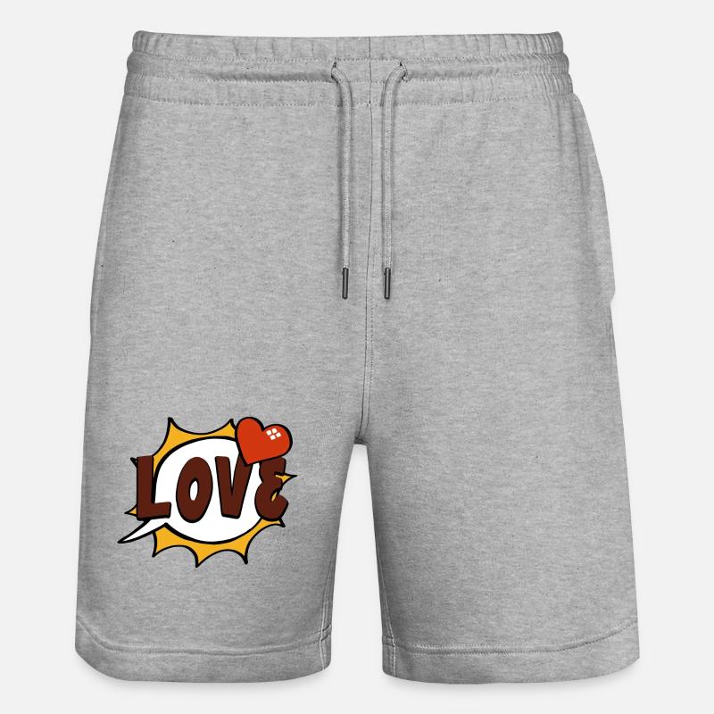 Amour Pop Art Speech Bubble - Short de jogging bio TRAINER Stanley/Stella unisexe - gris chiné