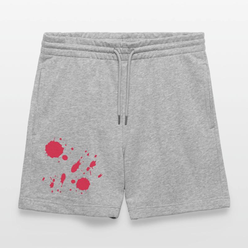 Red Paint Splashes Abstract Pattern Stanley/Stella Trainer Unisex Organic Jogging Shorts
