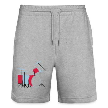 coloured_drums - Stanley/Stella Unisex Bio Joggingshorts Trainer  - Grau meliert - Vorne - Nik (191cm) & Marisol (170cm)