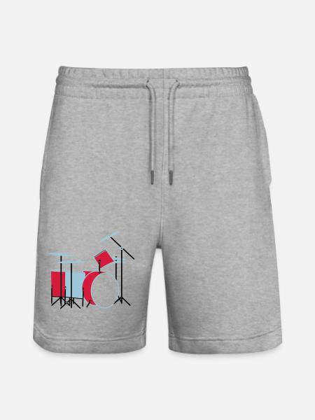 coloured_drums - Stanley/Stella Unisex Bio Joggingshorts Trainer - Grau meliert
