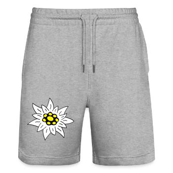 edelweiss - Stanley/Stella Trainer Unisex Organic Jogging Shorts - heather grey - Front - Nik (191cm) & Marisol (170cm)