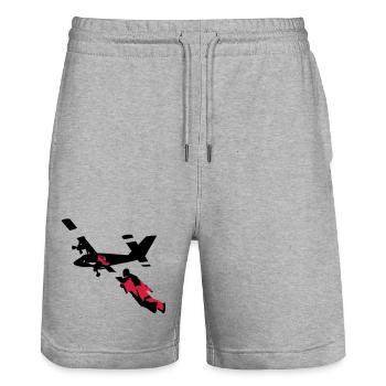 wingsuit_1 - Stanley/Stella Trainer Unisex Organic Jogging Shorts - heather grey - Front - Nik (191cm) & Marisol (170cm)