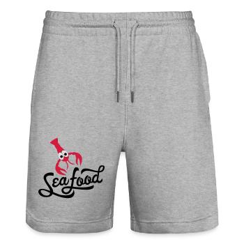 seafood - Stanley/Stella Unisex Bio Joggingshorts Trainer  - Grau meliert - Vorne - Nik (191cm) & Marisol (170cm)