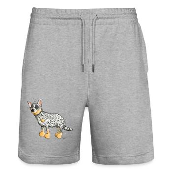 Witziger Australian Cattle Dog - Hund - Stanley/Stella Unisex Bio Joggingshorts Trainer  - Grau meliert - Vorne - Nik (191cm) & Marisol (170cm)