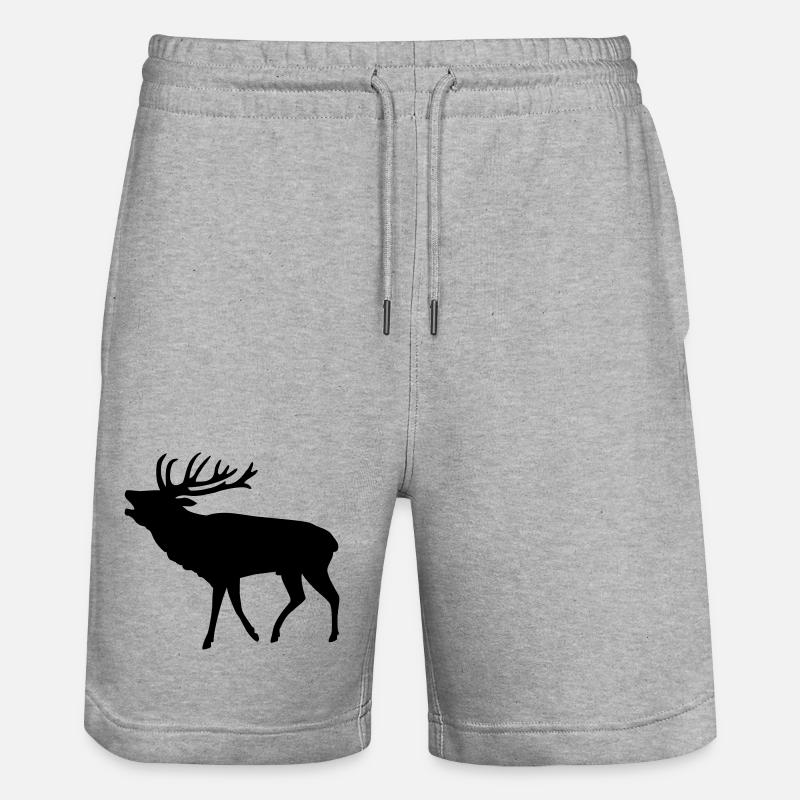 hirsch jäger jagd - Stanley/Stella Unisex Bio Joggingshorts Trainer  - Grau meliert