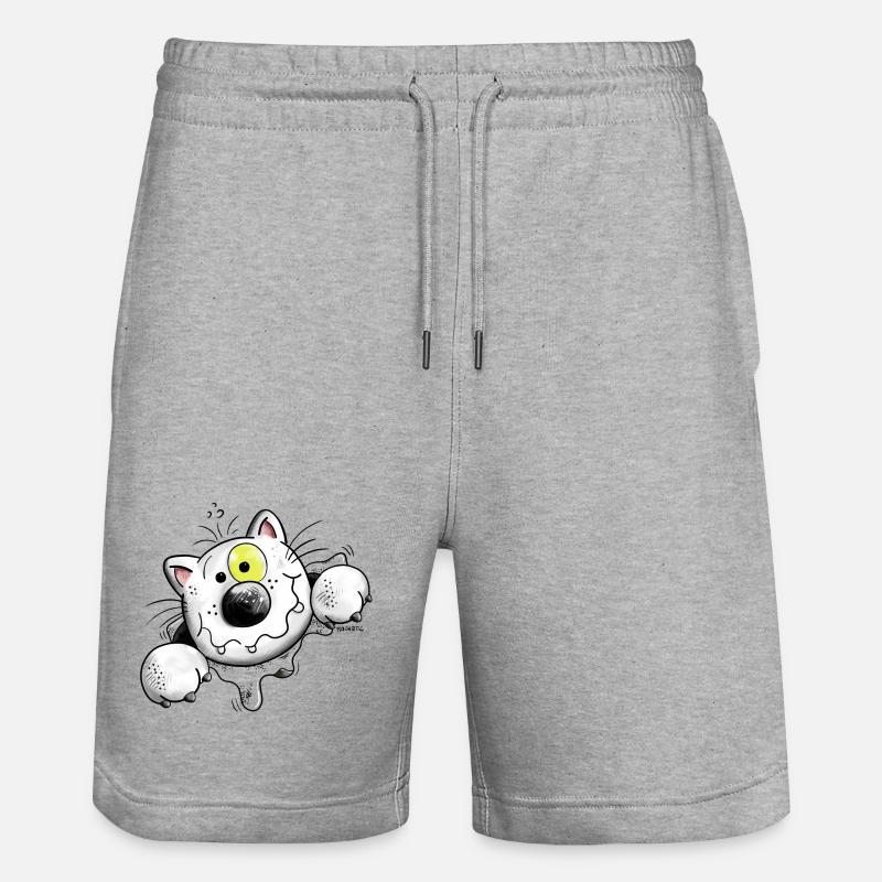 Crazy Cat - Short de jogging bio TRAINER Stanley/Stella unisexe - gris chiné