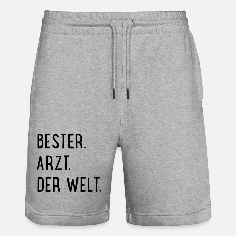 bester arzt - Stanley/Stella Unisex Bio Joggingshorts Trainer - Grau meliert