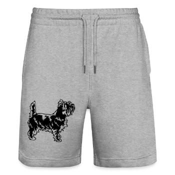 Cairn Terrier - Stanley/Stella Unisex Bio Joggingshorts Trainer  - Grau meliert - Vorne - Nik (191cm) & Marisol (170cm)