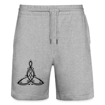 Celtic Motherhood Symbol Mother with three children - Stanley/Stella Trainer Unisex Organic Jogging Shorts - heather grey - Front - Nik (191cm) & Marisol (170cm)