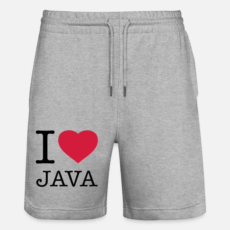 I LOVE JAVA - Stanley/Stella Unisex Bio Joggingshorts Trainer  - Grau meliert