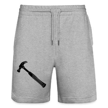 Hammer for carpenter - Stanley/Stella Trainer Unisex Organic Jogging Shorts - heather grey - Front - Nik (191cm) & Marisol (170cm)
