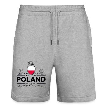 POLEN - Stanley/Stella Unisex Bio Joggingshorts Trainer  - Grau meliert - Vorne - Nik (191cm) & Marisol (170cm)