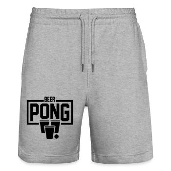 Beer Pong Frame - Stanley/Stella Unisex Bio Joggingshorts Trainer  - Grau meliert - Vorne - Nik (191cm) & Marisol (170cm)
