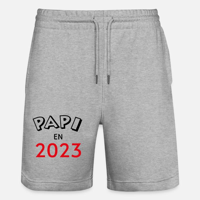 Papi en 2023 - Short de jogging bio TRAINER Stanley/Stella unisexe - gris chiné
