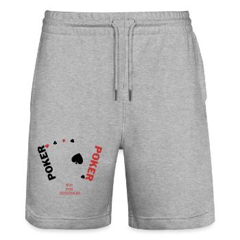 Poker - Short de jogging bio TRAINER Stanley/Stella unisexe - gris chiné - Devant - Nik (191cm) & Marisol (170cm)
