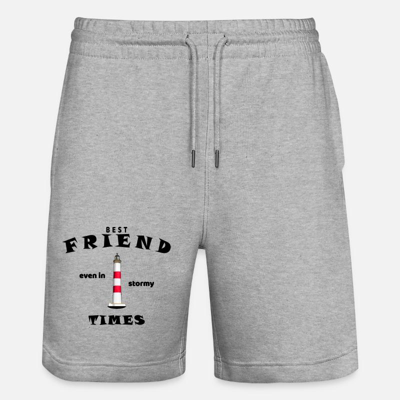 Bester Freund, beste Freundin, Freunde, Englisch - Stanley/Stella Unisex Bio Joggingshorts Trainer  - Grau meliert