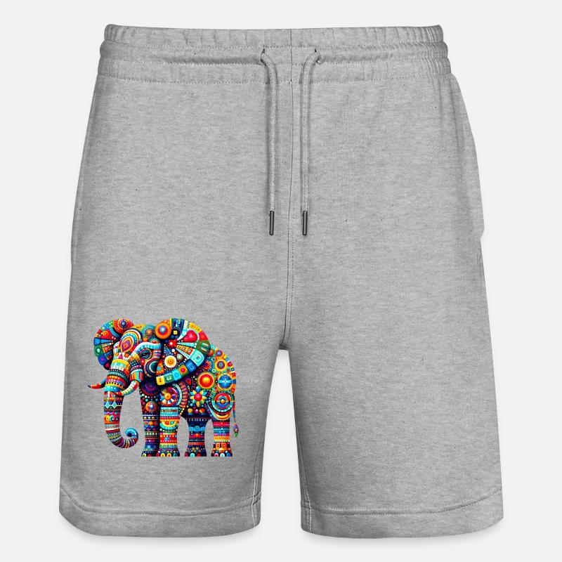 Éléphant - Short de jogging bio TRAINER Stanley/Stella unisexe - gris chiné