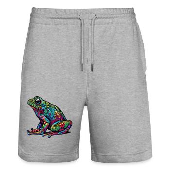 Grenouille - Short de jogging bio TRAINER Stanley/Stella unisexe - gris chiné - Devant - Nik (191cm) & Marisol (170cm)