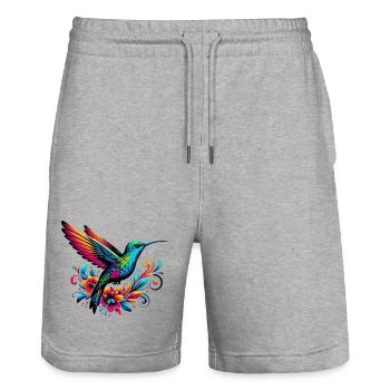 Colibri - Short de jogging bio TRAINER Stanley/Stella unisexe - gris chiné - Devant - Nik (191cm) & Marisol (170cm)