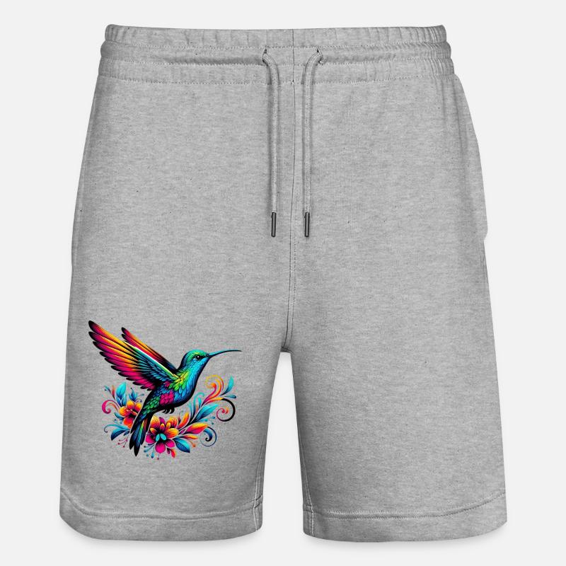 Hummingbird - Stanley/Stella Trainer Unisex Organic Jogging Shorts - heather grey