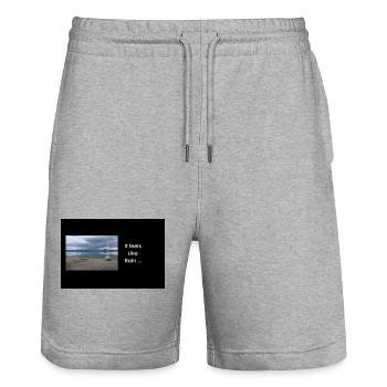 Streetwear it feels like rain - Short de jogging bio TRAINER Stanley/Stella unisexe - gris chiné - Devant - Nik (191cm) & Marisol (170cm)