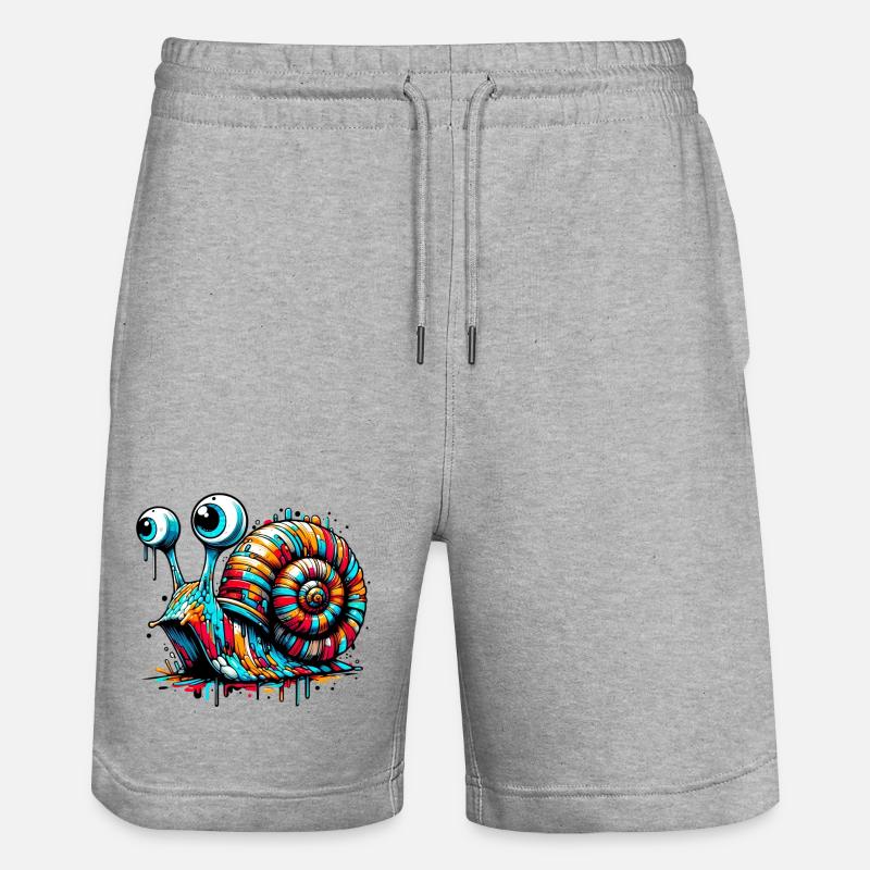 Schnecke - Stanley/Stella Unisex Bio Joggingshorts Trainer  - Grau meliert