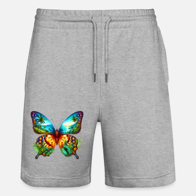 Schmetterling - Stanley/Stella Unisex Bio Joggingshorts Trainer  - Grau meliert