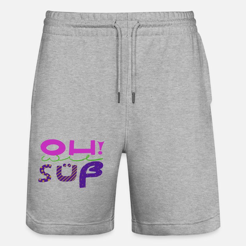 Ausdrucksstarke, handgeschriebene Spaßkunst  - Stanley/Stella Unisex Bio Joggingshorts Trainer  - Grau meliert