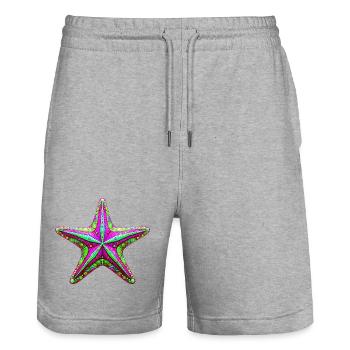 Seestern - Stanley/Stella Unisex Bio Joggingshorts Trainer  - Grau meliert - Vorne - Nik (191cm) & Marisol (170cm)